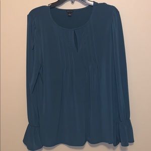 Long ruffle sleeves blouse